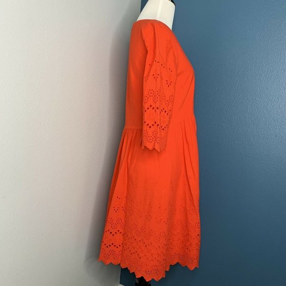 Madewell Red Eyelet Lattice Dress Size 0 Embroider - Picture 7 of 11